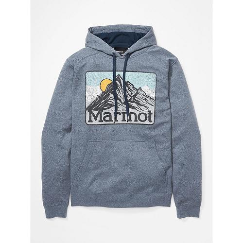 Marmot Clothes Dark Blue NZ - Mountain Peaks Hoodies Mens NZ3852947